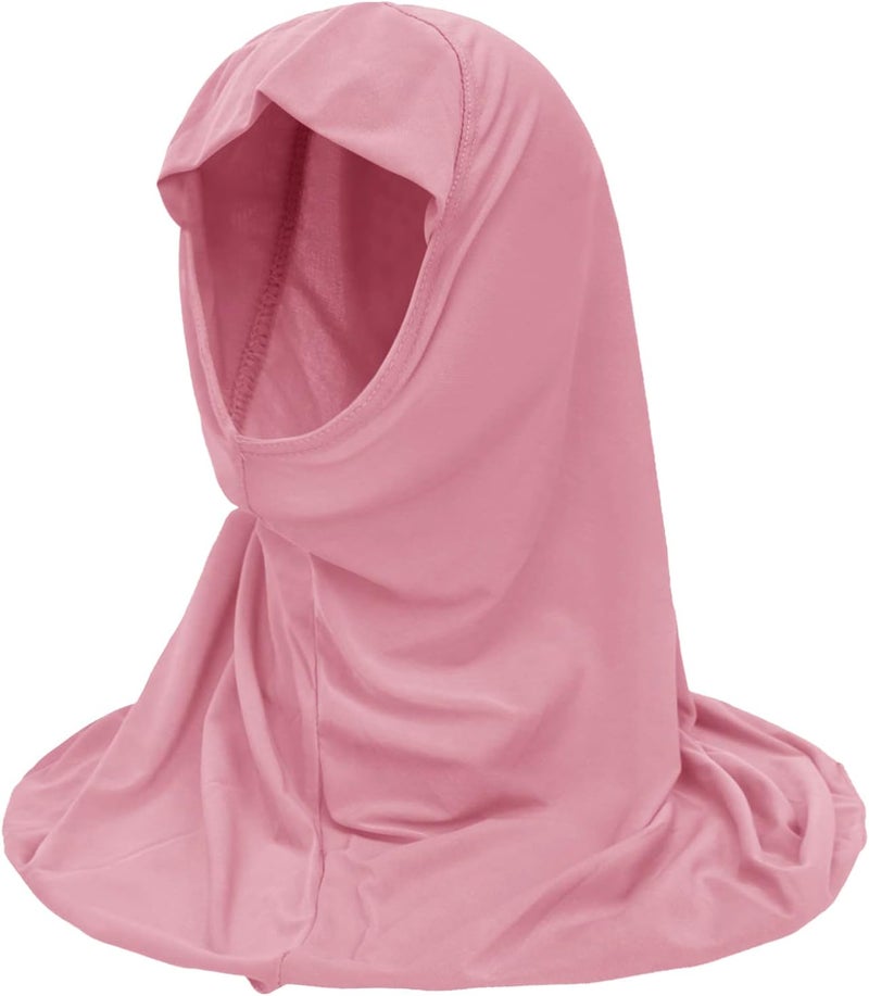 NICEYST Girls Instant Hijab Muslim Arab Scarf Shawls Neck Wrap Kids Islamic Solid Color Headscarf Turban for 7-12 Years Old - Image 1